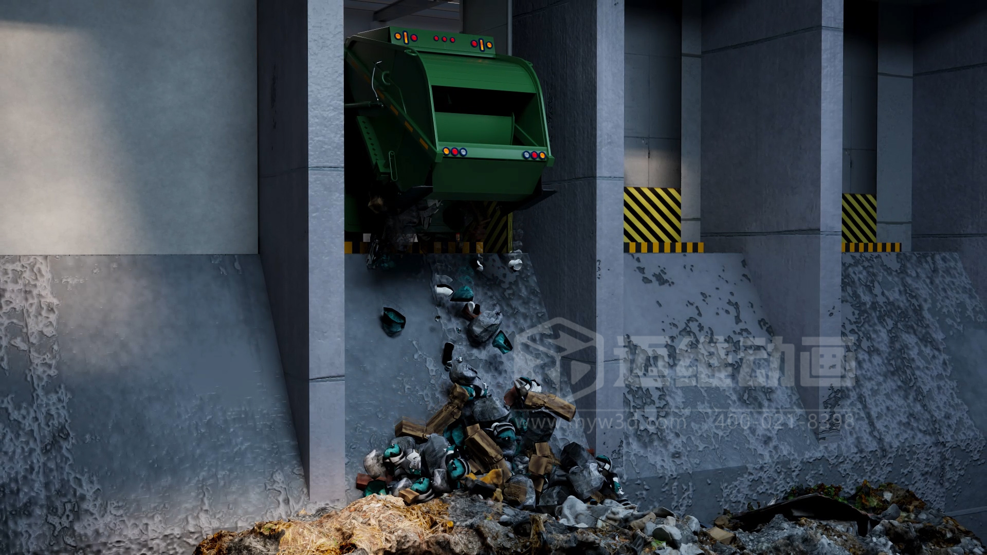 生活垃圾焚燒發(fā)電處理技術(shù)三維動畫展示(圖2) 生活垃圾焚燒發(fā)電處理技術(shù)三維動畫展示(圖2)