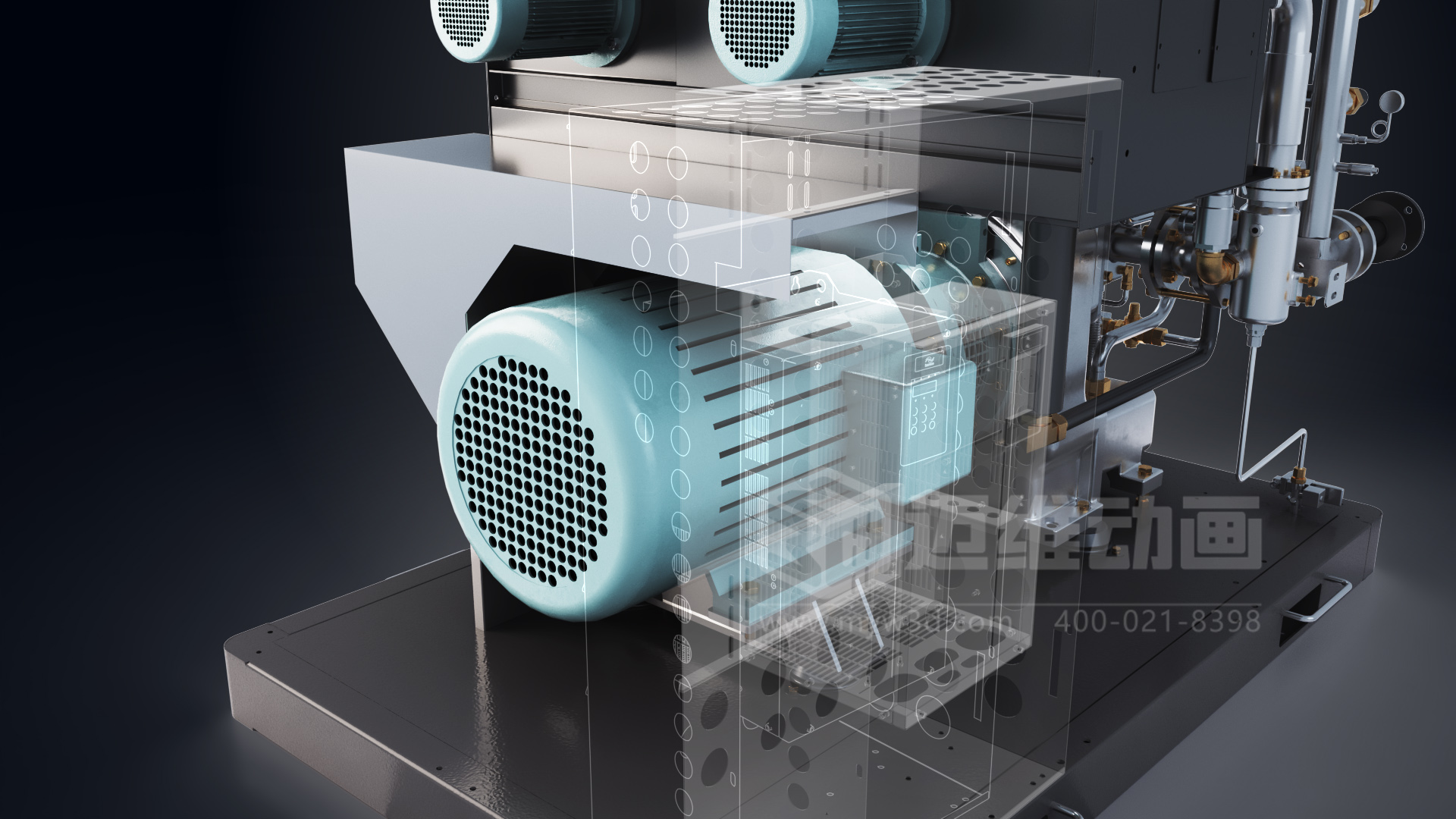 無油螺桿空壓機(jī)三維動(dòng)畫展示(圖3)