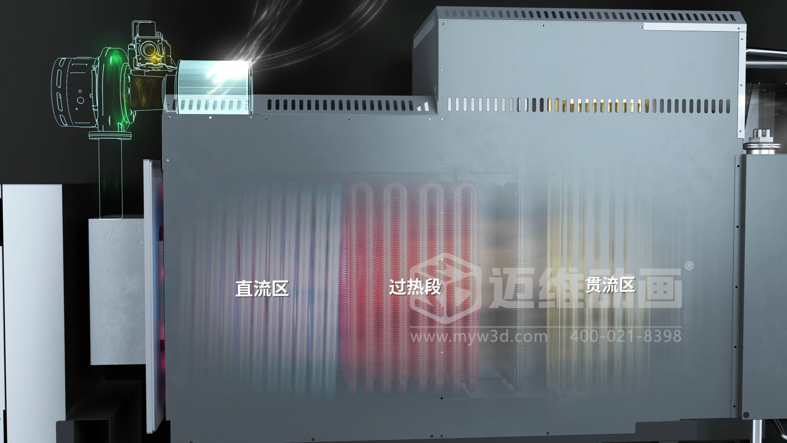 超導組合蒸汽熱力機產(chǎn)品三維動畫展示(圖2)