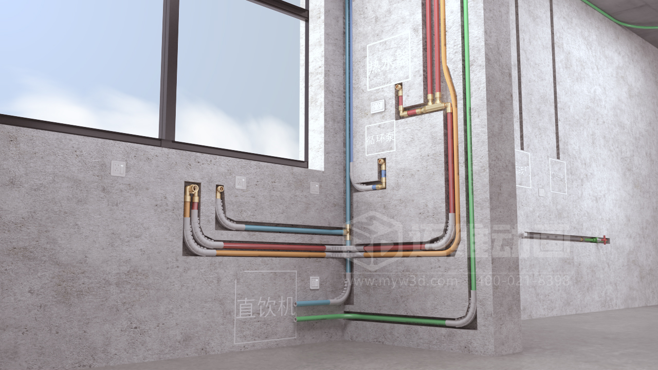 室內(nèi)管道施工工藝三維動(dòng)畫展示(圖4)