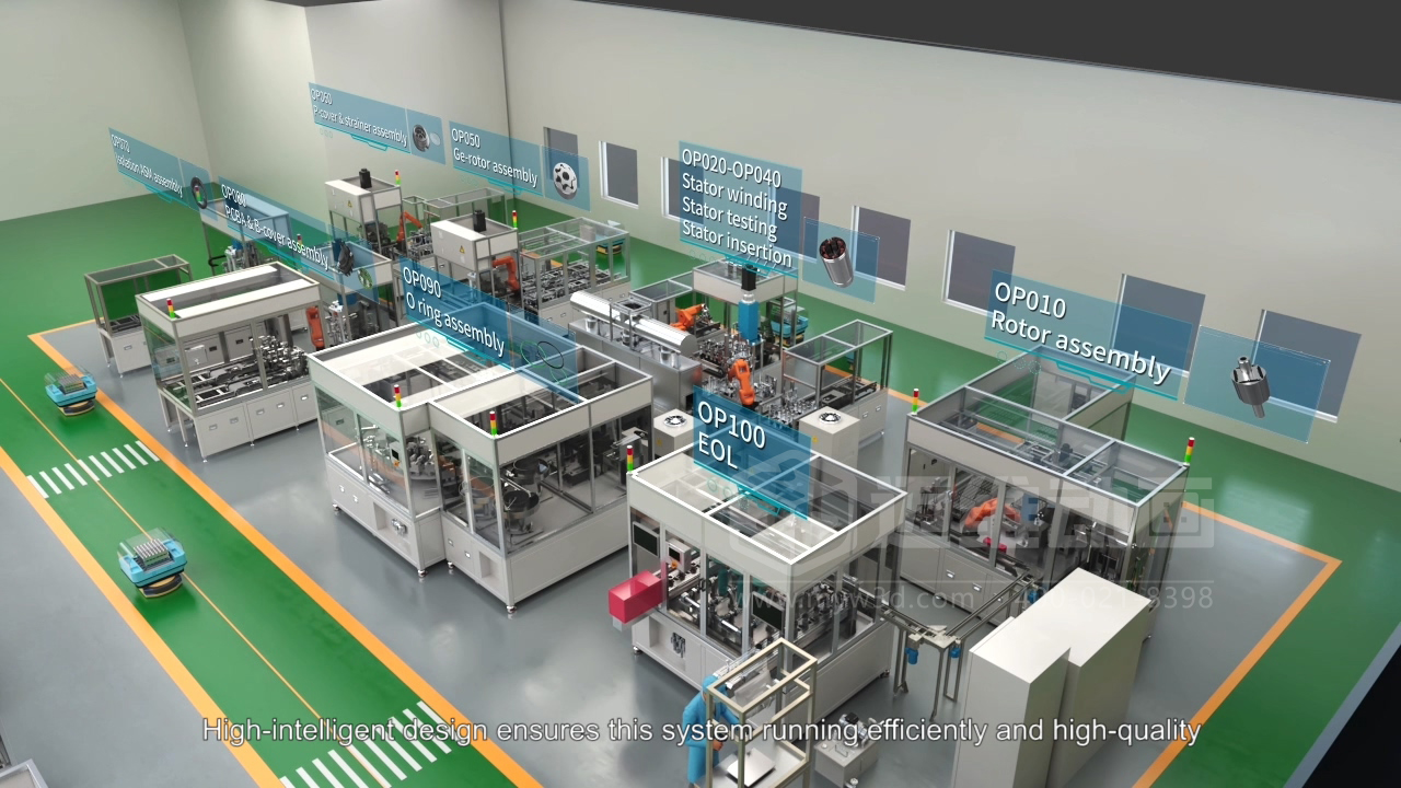 寧波圣龍汽車零部件工業(yè)自動化生產線三維動畫宣傳片行業(yè)解決方案(圖3)