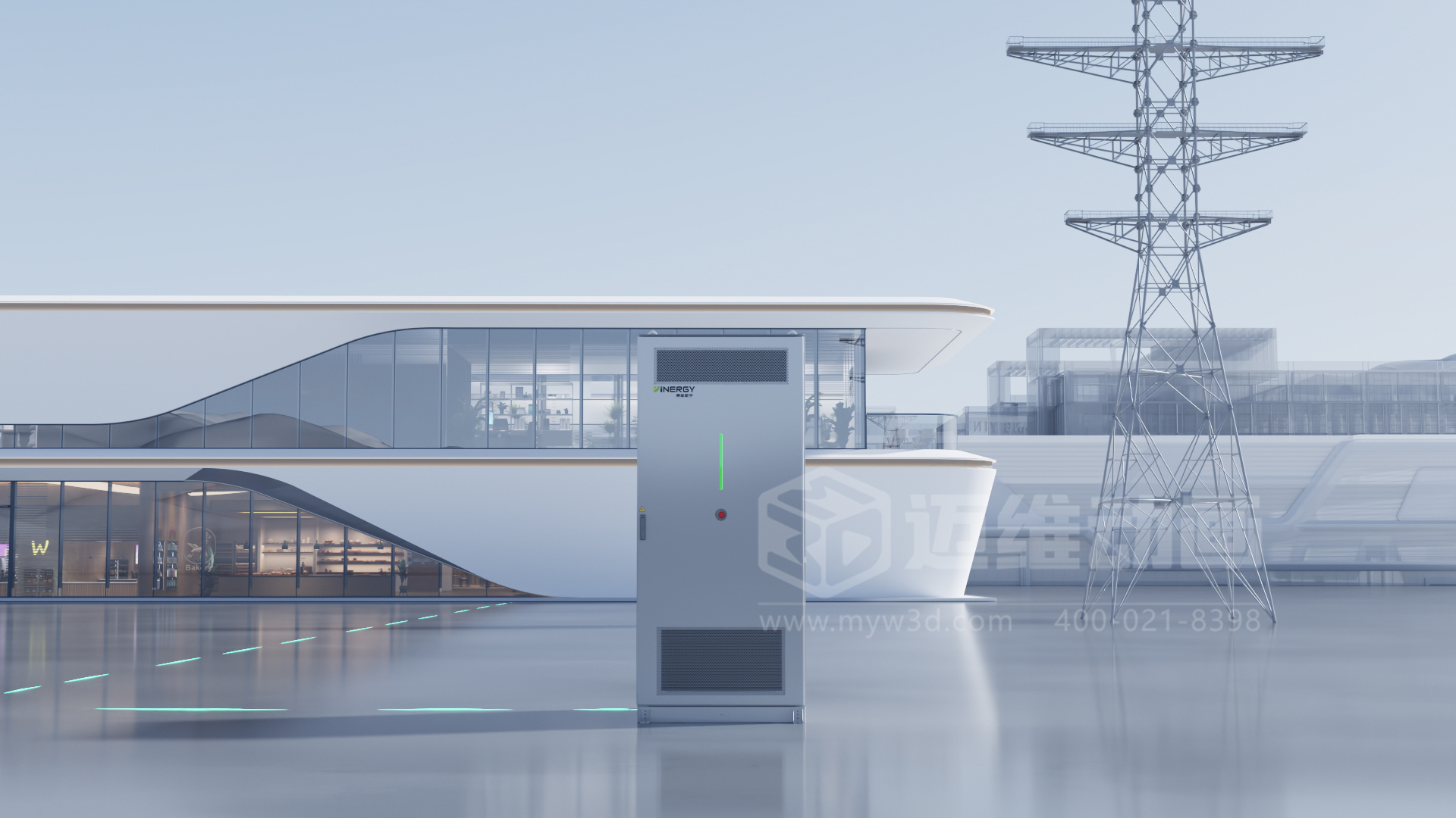 工商業(yè)儲(chǔ)能柜 3D 動(dòng)畫(huà)展示(圖1)