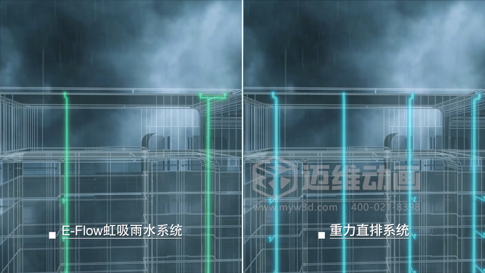 虹吸雨水管道系統(tǒng)三維動(dòng)畫展示(圖5)