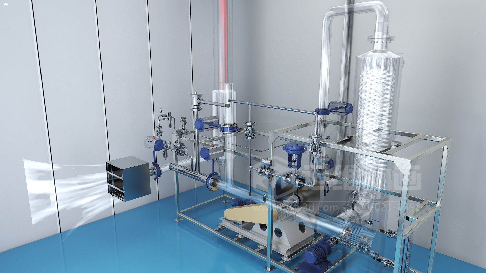 氮?dú)饷荛]循環(huán)型噴霧干燥機(jī)三維動(dòng)畫(huà)(圖4)